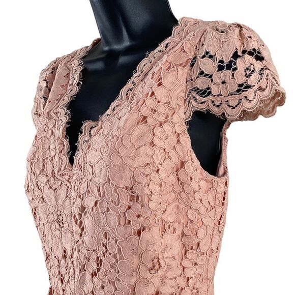 ERIN by Erin Fetherston Peach Alicia Floral Lace Fit Flare Mini Dress Sz 4 - Picture 5 of 14